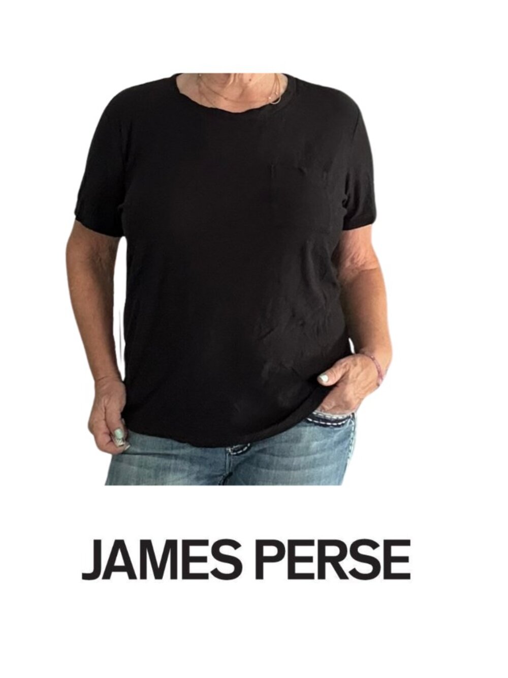 James Perse Pocket T - Size 3 (M/L) Wmns True Black